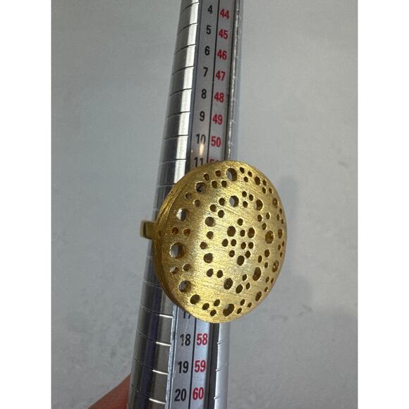 Matte Gold Statement Ring Size 7 Bold Chunky - Picture 5 of 7